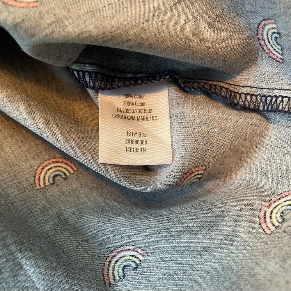 Gymboree So Ready For School Navy Blue Rainbow Top Size Medium (7-8)